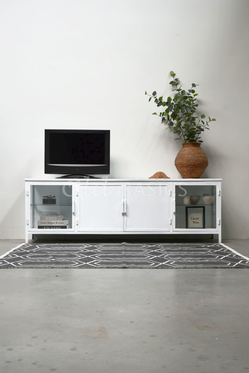 Detail van Dressoir Lounge Blanc, wit, materiaal staal